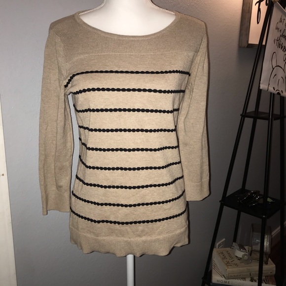 croft & barrow Tops - 🌵Croft & Barrow Size M Tan & Black Stripe